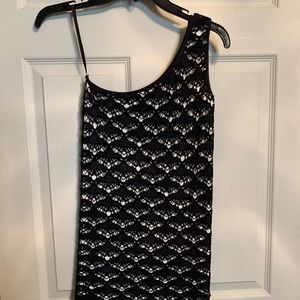 Bebe Black and white mesh dress